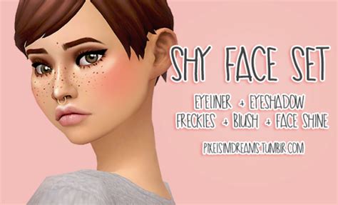 Pixelsimdreams Shy Face Set Sims 4 Cc Skin Sims 4