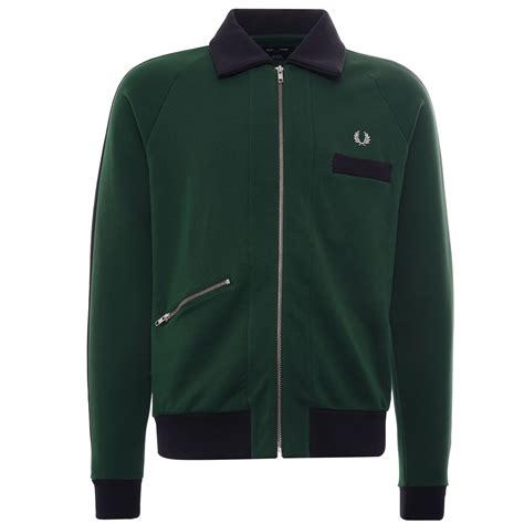 fred perry slanted zip track jacket ivy j2811 a56
