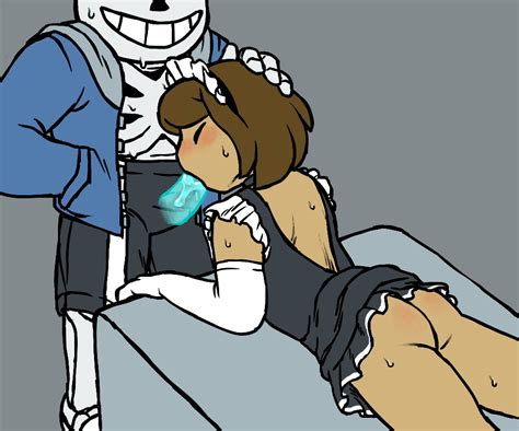 Rule 34 Ambiguous Gender Ass Blush Bone Fellatio Frisk Maid Uniform