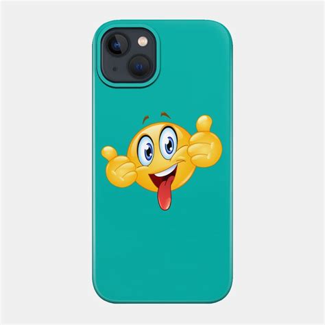 A Phone Case With An Emoticive Face And Tongue Sticking Out From It S Mouth