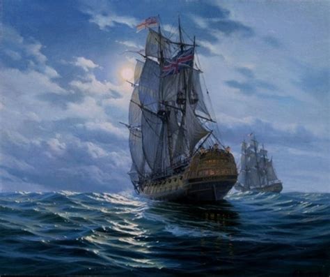 Sail Ship By Alexander Shenderov Original Oil Painting On Canvas Sail Boat Sailing Ship Night