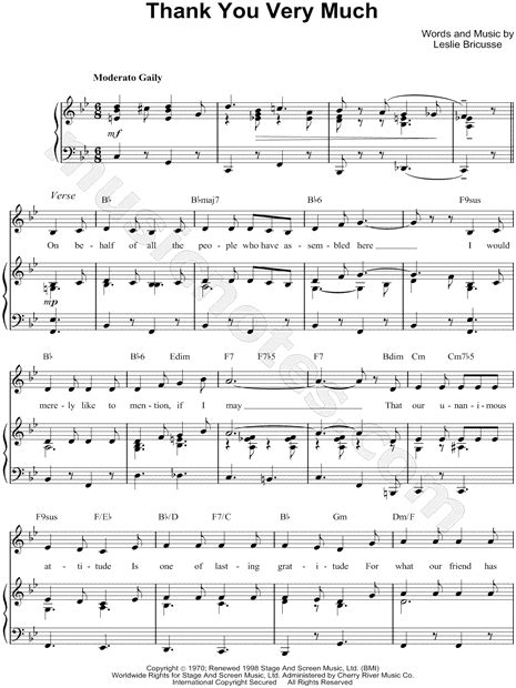 Thank You Very Much From Scrooge The Musical Sheet Music In Bb