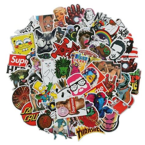 100 Cool Sticker Hypebeast Stickers Pack For Skateboard Etsy