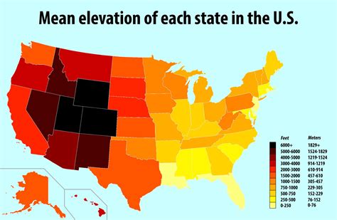 27 Elevation Of The United States Map Online Map Around The World