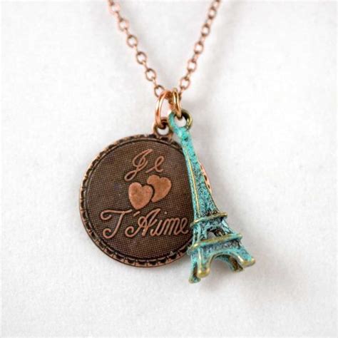 je t aime i love you eiffel tower necklace by myvintagesilhouettes 24 00 eiffel tower