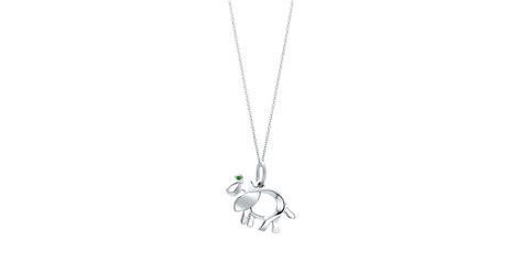 Tiffany Save The Wild Elephant Charm In Silver With A Tsavorite Extra