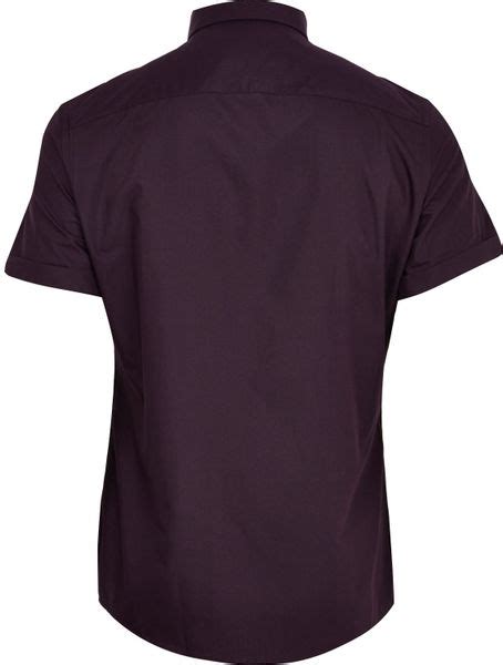 River Island Dark Purple Short Sleeve Shirt In Purple For Men Lyst