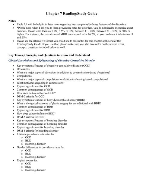 Ch 7 Reading Study Guide Chapter 7 Readingstudy Guide Notes Table 7