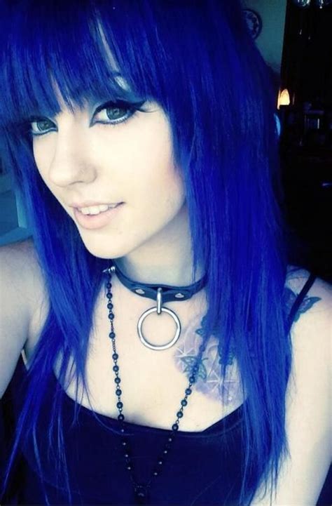 Leda Muir Blue Hair Hair Styles Emo Hair