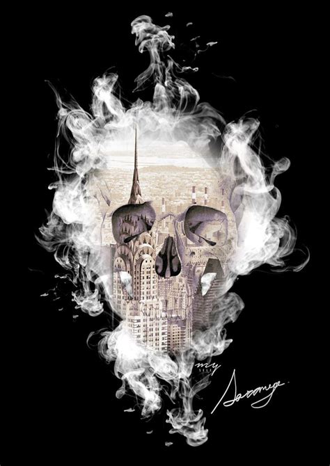 Pin By Saranya Deangplang On Double Exposure Skull Art Skull Artwork