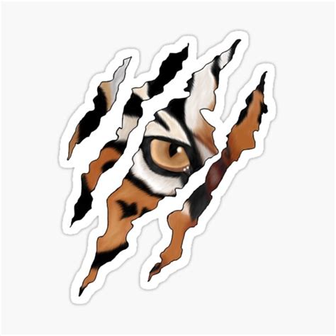 Tiger Eye Tiger Claw Cheetah Tiger Transparent Sticker Sticker For