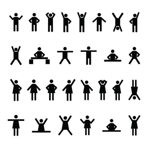Exercise Stick Figures Drawing Illustrations Royalty Free Vector