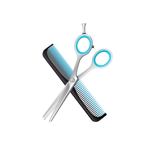 Crossed Comb And Scissors Composition Vector Art At Vecteezy