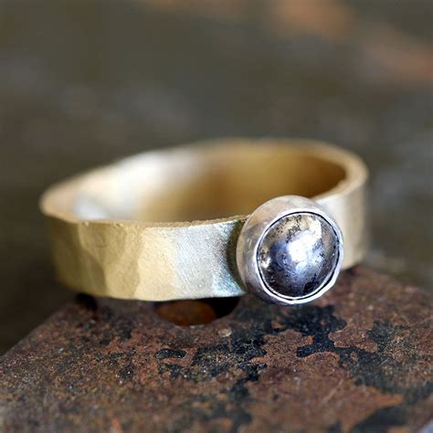 Brass Pyrite Ring Handmade Fashion Jewelry Pyrite Ring Simple Jewelry