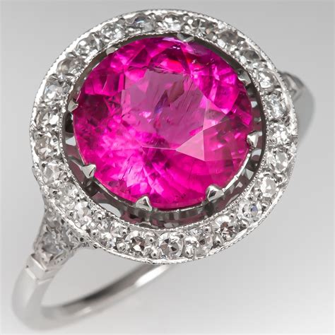 We handcraft every ring to your specifications in downtown los angeles. 2.8 Carat Pink Tourmaline Engagement Ring w/ Diamond Halo