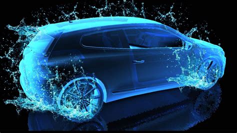 Download Splashing Neon Blue Car Wallpaper