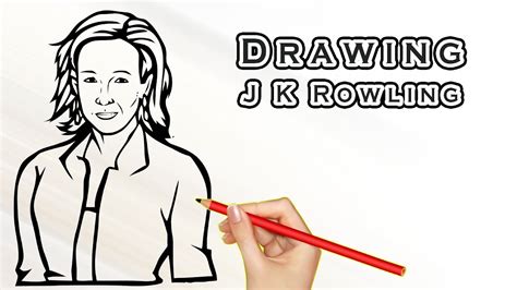 Drawing J K Rowling Drawing Famous People Draw Easy For Kids Youtube