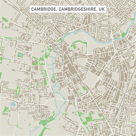 Cambridge Cambridgeshire Uk City Street Map Digital Art By Frank