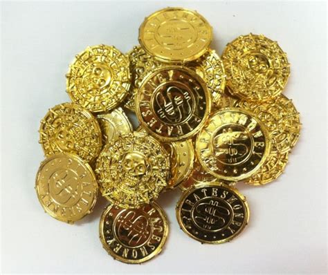 Cool Fancy100pc Plastic Gold Aztec Pirate Treasure Gold Coins Props