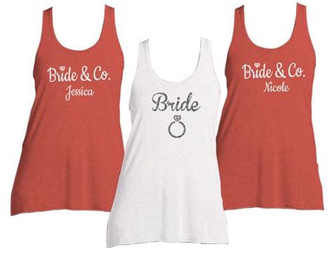 Personalized Bride Shirts And Wedding Party By Hotbrideandco Personalized Bride Shirt Tank