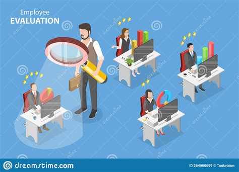 3d Isometric Flat Vector Conceptual Illustration Of Employee Evaluation