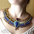 Egyptian Beaded Embroidered Collar Necklace. Statement - Etsy ...
