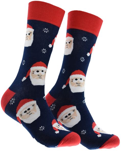 Mens Boys Christmas Socks Reindeer Or Santa Claus Pattern Etsy
