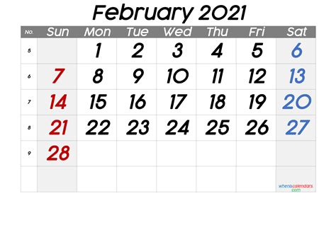 Free february 2021 printable monthly calendar wall. Printable February 2021 Calendar Free Premium - Free Printable 2020 Monthly Calendar with Holidays