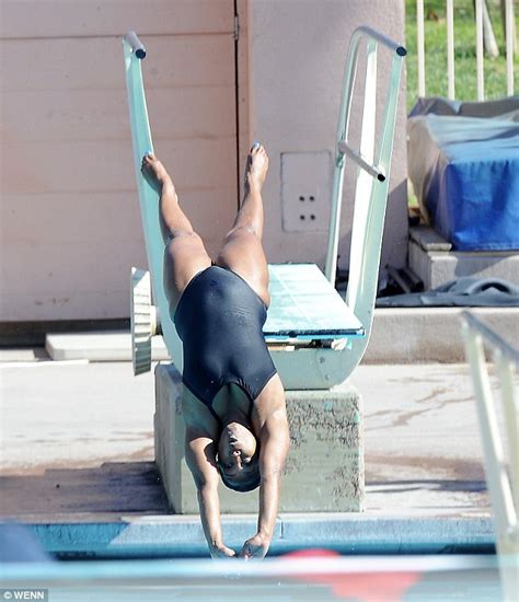 Keshia Knight Pulliam Practising Her Diving In Los Angeles Ahead Of Her