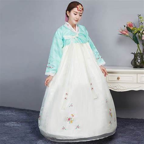 women hanbok korean traditional dress korean costumes national costume cotton hanbok embroidery