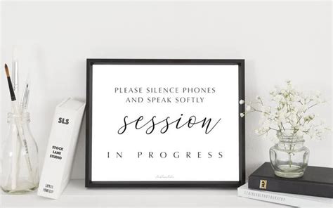 Printable Quiet Sign Soft Voices Please Session In Progress Etsy