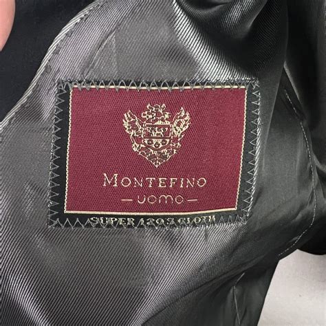 Montefino Uomo Mens Suit Jacket Black Size 46r Blazer Long Sleeve 3
