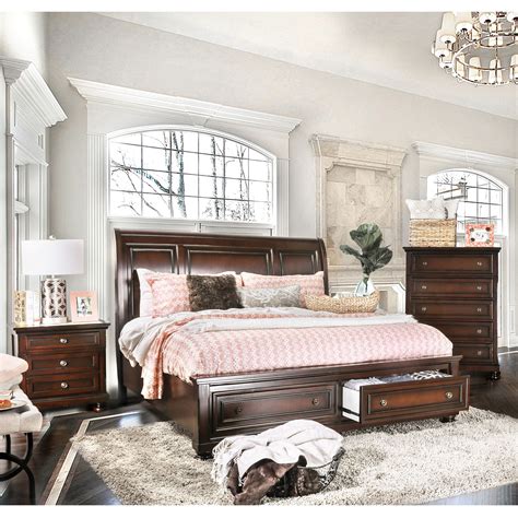 There are too many options to choose from the various types of furniture available for your master bedroom which is no less perfect. Furniture of America Barelle I Cherry Finish Solid Wood 3 ...
