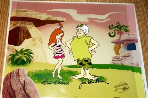 Hanna Barbera Cel Signed Flintstones Original Publicity Pebbles Bamm