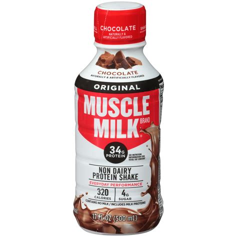 muscle milk® original chocolate non dairy protein shake 17 fl oz plastic bottle
