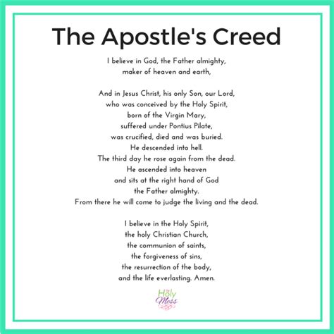 Apostles Creed Catholic Printable