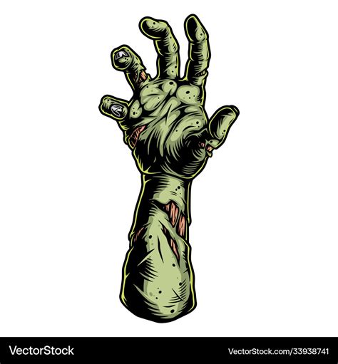 green zombie hand vintage template royalty free vector image