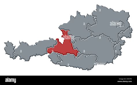Political Map Of Austria With The Several States Where Salzburg Is