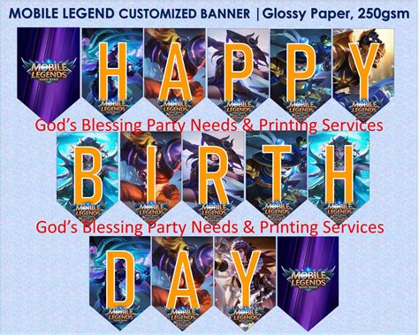 Mobile Legends Birthday Banner 1set R035 Lazada Ph