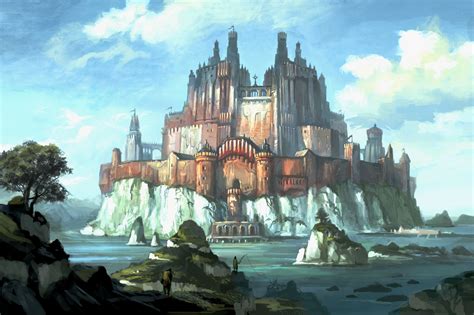 Download Scenic City Fantasy Castle 4k Ultra Hd Wallpaper