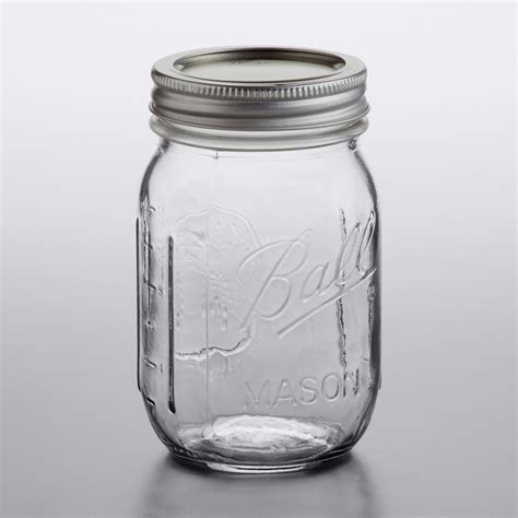 Ball Glass Canning Jar With Silver Metal Lid 12 Case
