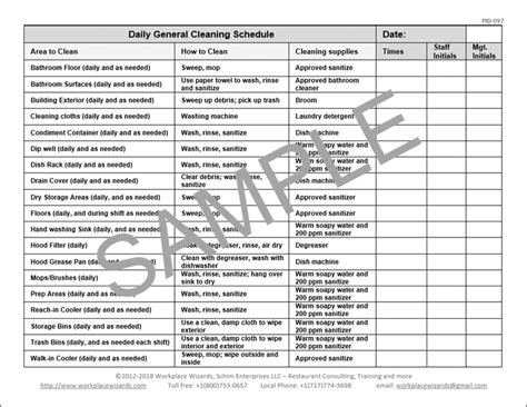 Kitchen Cleaning Checklist Restaurant Consulting Workplace Wizards