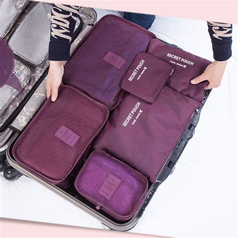 Details About 6pcs Travel Storage Bags Waterproof Clothes Packing Cube