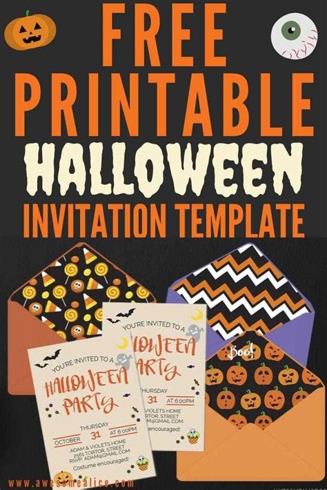Free Editable Halloween Party Invitations And Printable Envelope Liners