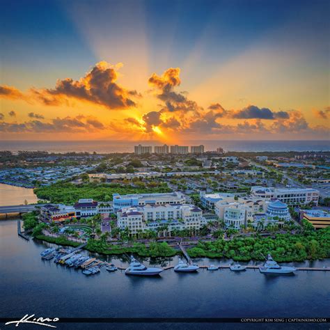 Jupiter Florida Sunrise Atlantic Ocean View Harbourside Place Hdr