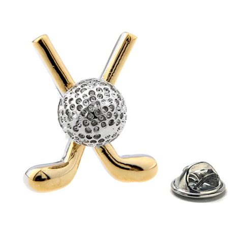 Lapel Pin Golf Clubs And Ball Enamel Pin Gold And Silver Etsy Uk