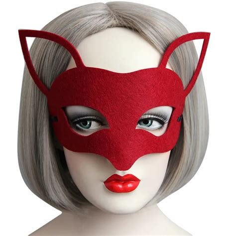 Halloween Women Red Mask Sexy Elegant Eye Face Felt Cloth Mask