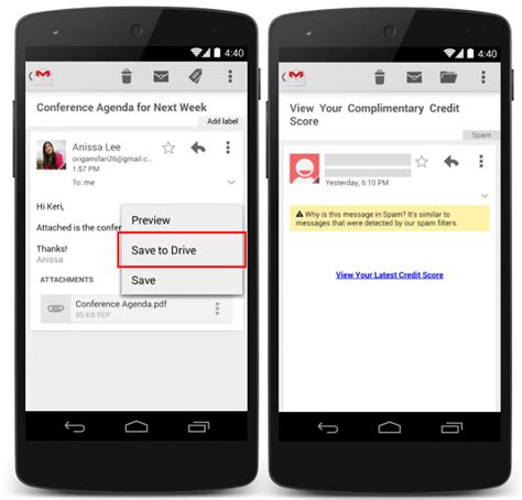 Gmail For Android Updated With Save Attachments To Drive Better Rtl