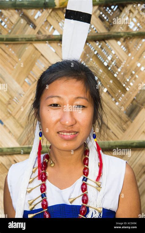 Naga Tribal Woman In Traditional Clothing Kisima Nagaland Hornbill Festival Kohima Nagaland