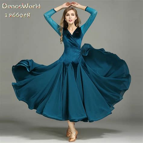 Buy Sexy Velvet Modern Dance Ballroom Dance Dress Standard Dresses For Women